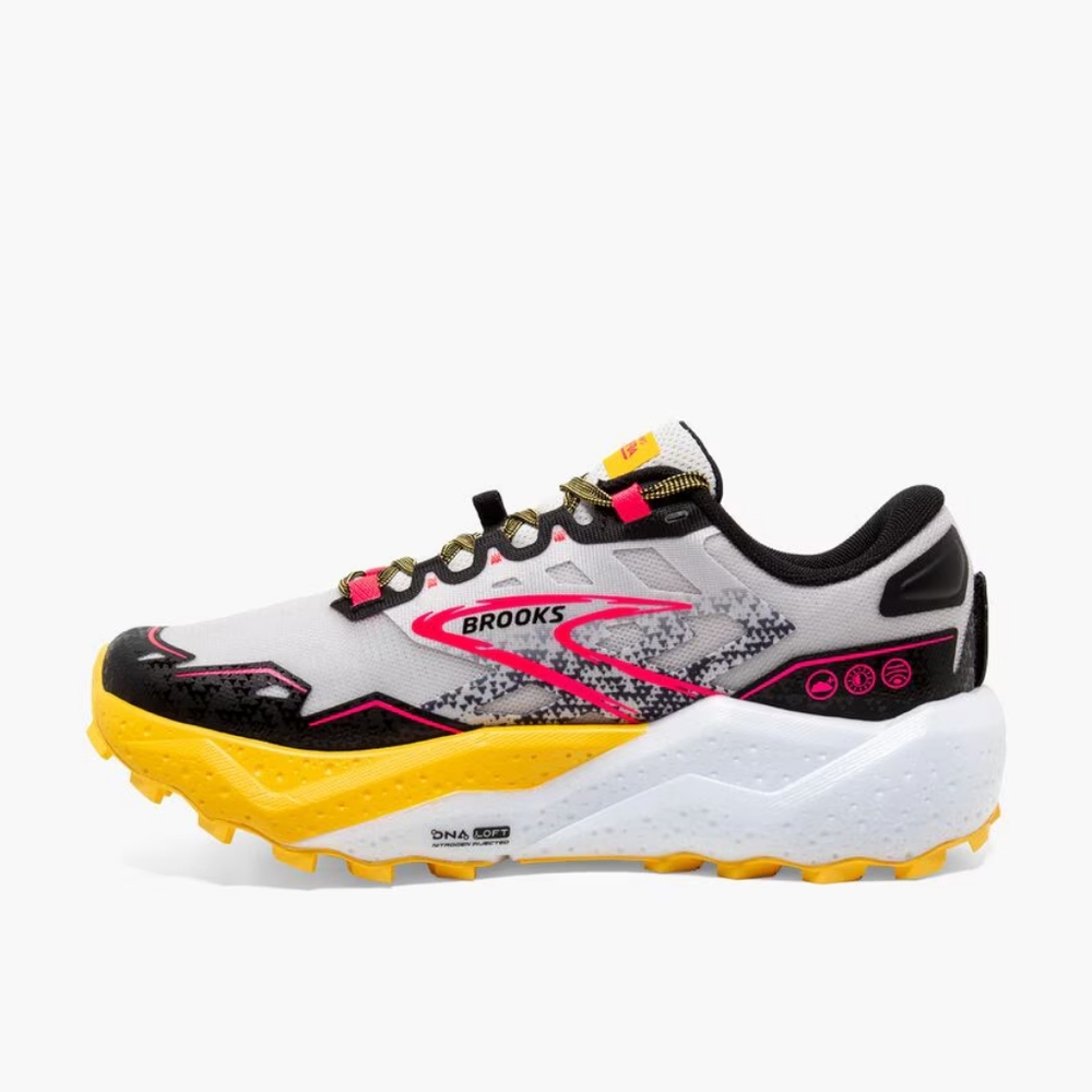 Brooks Caldera 7 Women’s White/Pink/Yellow Trail Running Shoe
